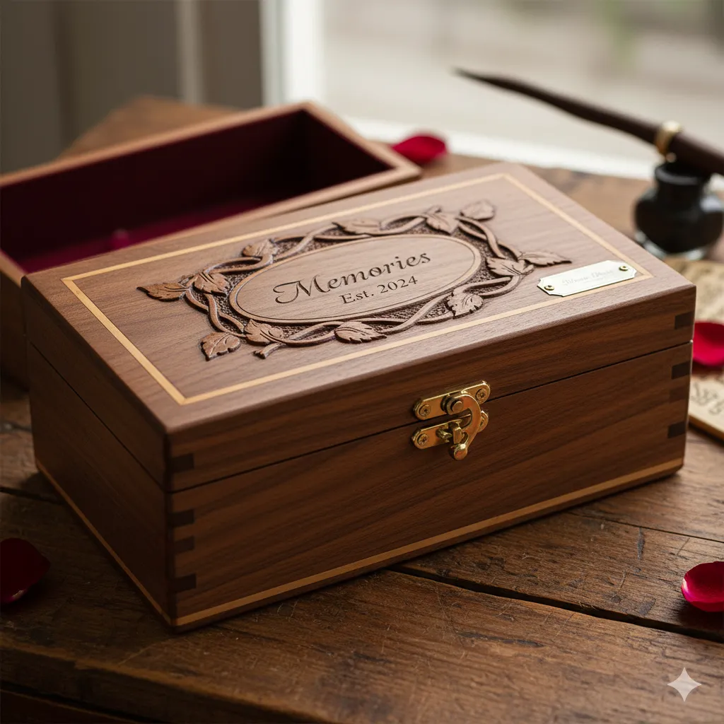 Beautiful handcrafted keepsake box with personalization
